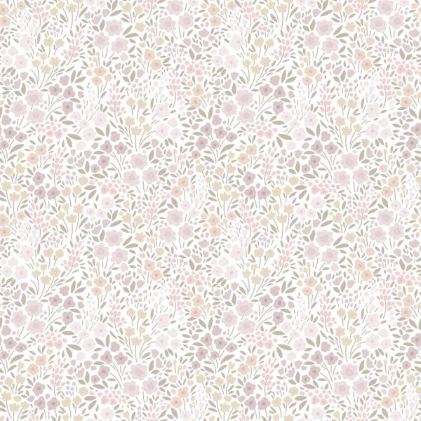 Estahome Bloemetjes Behang - Lila Roze