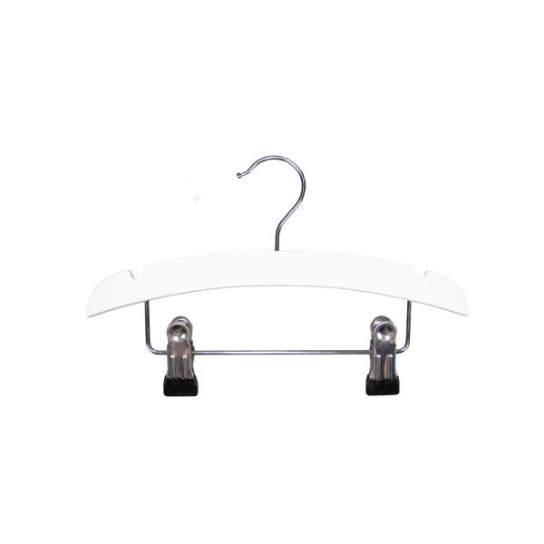 TWF Kledinghanger Met Clips - 3 Stuks - Hout Wit