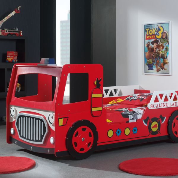 Vipack Brandweerauto Bed 90 x 200 Cm Wit