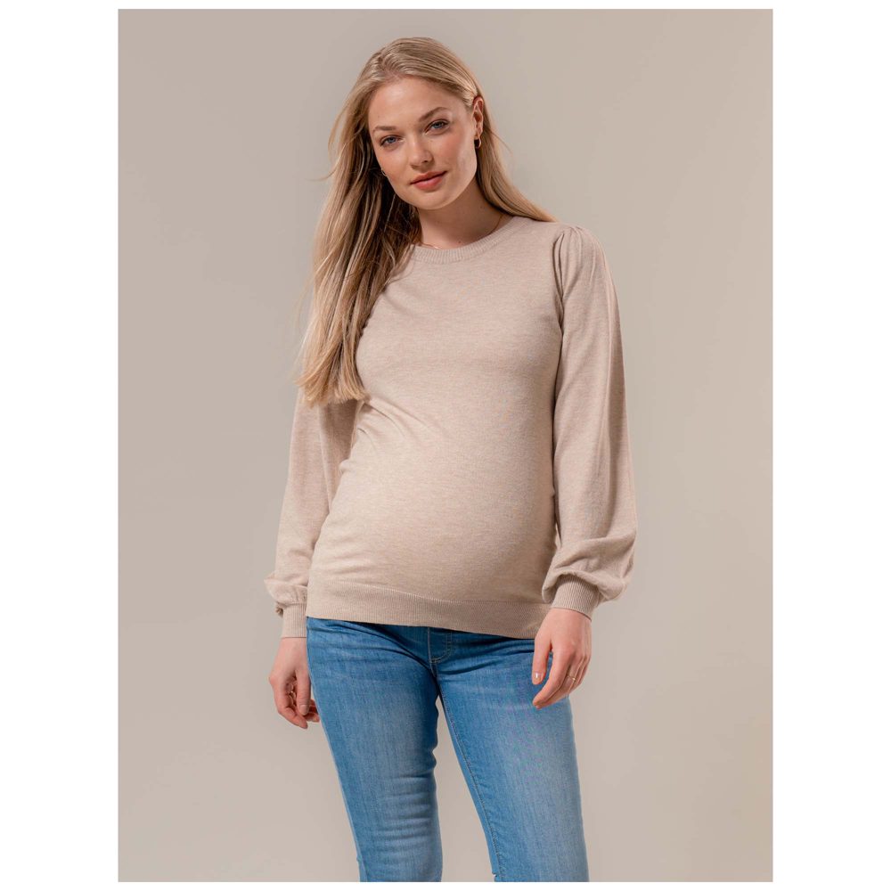 Prénatal zwangerschapstrui - Light Brown Melange