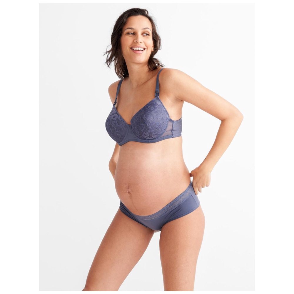 Prénatal voedingsbh & slip - Blue Grey